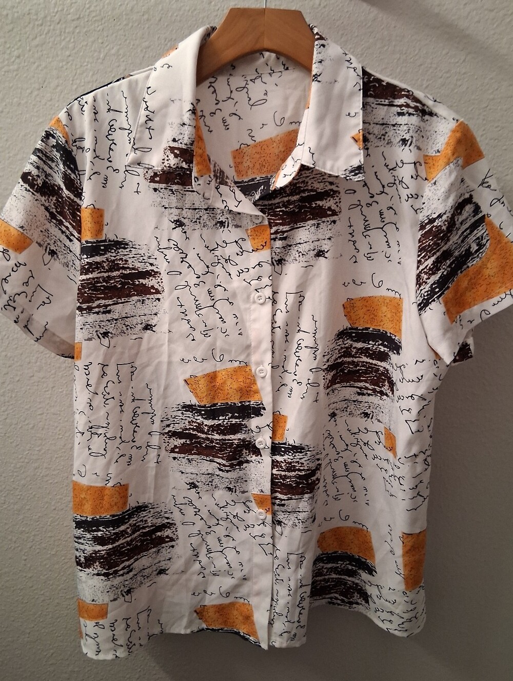 Shein Scribble Button Down Large